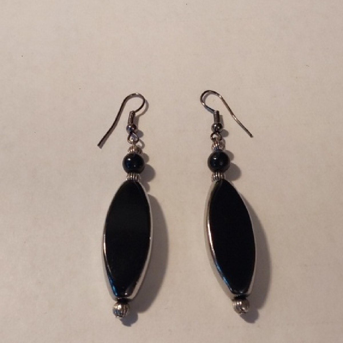 Chic Black And Silver Drop Earrings